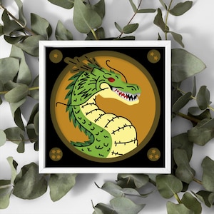 3D mehrschichtige Anime Drachen Schattenbox digitale Datei SVG PNG PDF, SVG Kugelsterne, Schattenbox Overlay Manga, 3D mehrschichtig