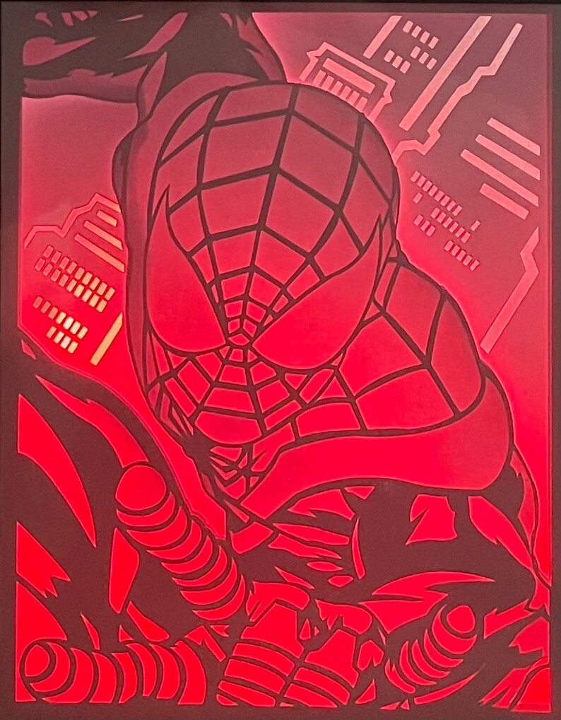 Lightbox SVG PDF PNG Digital File to Create Spider Man Spider Man Light