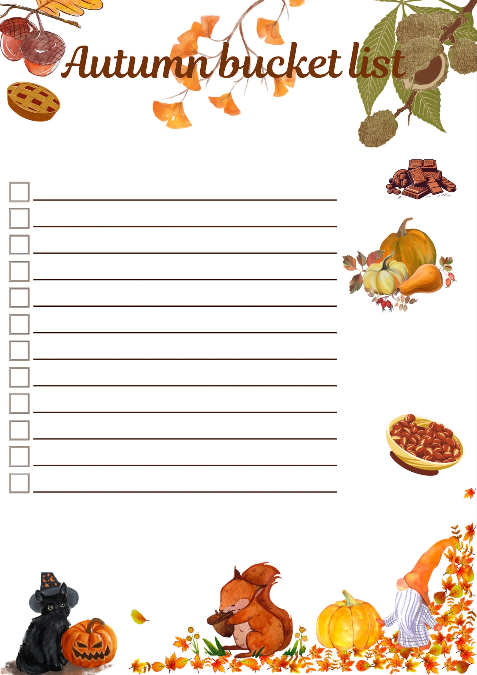 Autumn Bucket List Printable, Fall Bucket List, Fall Activities, Family ...