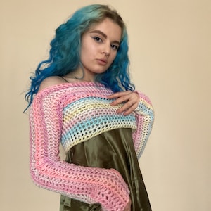 Crochet mesh top