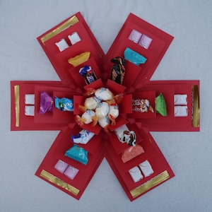 Explosionsbox l Geschenkbox leer l Candy Explosionsbox für Geburtstag, Hochzeit, Geldgeschenk, Jahrestag, Weihnachten, Gutschein, Abschluss