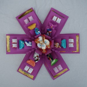 Explosionsbox l Geschenkbox leer l Candy Explosionsbox für Geburtstag, Hochzeit, Geldgeschenk, Jahrestag, Weihnachten, Gutschein, Abschluss