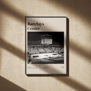 Barclays Center Stadium Poster, Basketball Print, Basketball Fan Gifts, Basketball Home Decor