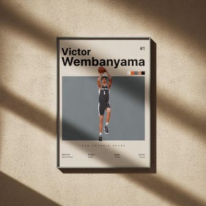 Victor Wembanyama Poster, Basketball Print, Basketball Fan Geschenke, Basketball Home Decor