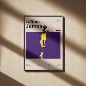 LeBron James Poster, Basketball Print, Basketball Fan Gifts, Basketball Home Decor