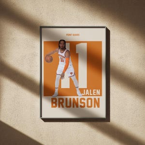 Jalen Brunson Poster, Basketball Print, Basketball Fan Gifts, Basketball Home Decor