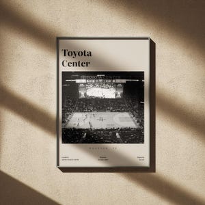Toyota Center Stadium Poster, Basketball Print, Basketball Fan Gifts, Basketball Home Decor