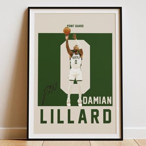 Damian Lillard Jersey Poster, Basketball Print, Basketball Fan Geschenke, Basketball Home Decor