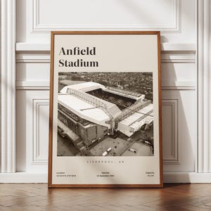 Anfield Stadium Poster, Football Print, Soccer Wall Art, Football Fan Gifts, Sport Home Decor