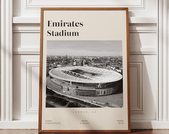 Emirates Stadium Poster, Football Print, Soccer Wall Art, Football Fan Gifts, Sport Home Decor