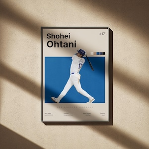 Pôster de Shohei Ohtani, tela do Los Angeles Dodgers, presentes para fãs de beisebol, arte de parede para impressão, decoração esportiva para casa