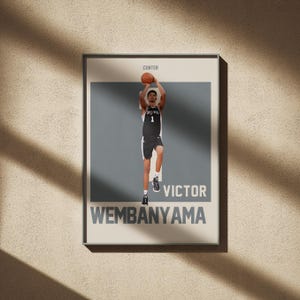 Victor Wembanyama Poster, Basketball Print, Basketball Fan Geschenke, Basketball Home Decor