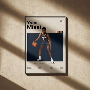 Yves Missi Poster, Basketball Print, Basketball Fan Geschenke, Basketball Home Decor