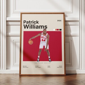 Poster di Patrick Williams, stampa di basket, regali per i fan del basket, decorazioni per la casa di basket