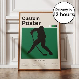 Personalized Sports Poster Print: Custom Basketball, Football, Hockey, Baseball