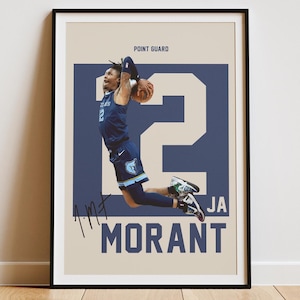 Ja Morant Poster, Basketball Print, Basketball Fan Gifts, Basketball Home Decor