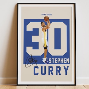 Póster de Stephen Curry, impresión de baloncesto, regalos para fanáticos del baloncesto, decoración del hogar de baloncesto