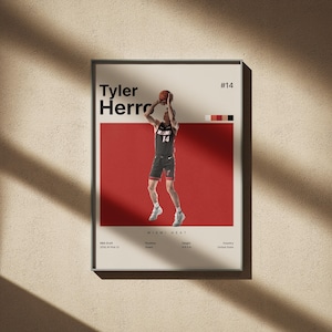 Tyler Herro Poster, Basketball Print, Basketball Fan Gifts, Basketball Home Decor
