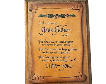 Vintage Wooden Grandfather Plaque
