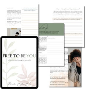 Free to Be You: A Guided Journal for Becoming Your Authentic Self | Mental Health Journal | Digital Journal | Self Love | Therapy Journal