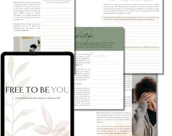 Free to Be You: A Guided Journal for Becoming Your Authentic Self | Mental Health Journal | Digital Journal | Self Love | Therapy Journal