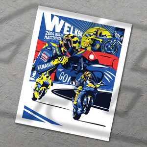 Valentino Rossi, VR46, Printable Poster, Vintage Poster, Wheelie