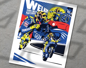 YAMAHA バレンティーノ・ロッシ サイン入りポスター ヴァレンティーノ・ロッシ、VR46、印刷可能なポスター、ビンテージ