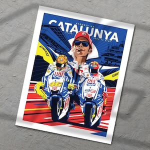 Valentino Rossi MotoGP 2009 Catalunya Wall Art Print Poster
