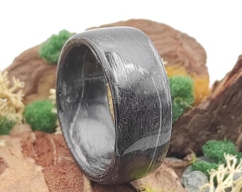 Handmade Black Icewood Ring, Custom Wooden Band, Minimalist Wedding Band For Men And Women, Eco-Friendly, Unique Anniversary Gift