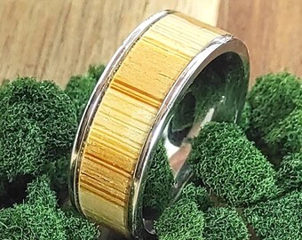 Elegant Caramel Bamboo Men's Ring | Handmade Jewelry | Handcrafted Caramel Bamboo Ring | Stylish Men's Accessory | Ideal Gift for Men