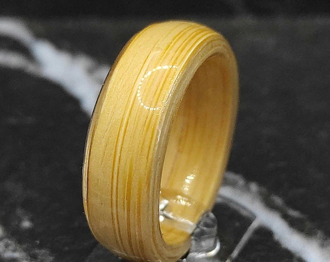 Featured listing image: Handmade Bamboo wood Ring - Unique Men's Wooden Ring - Natural Wood Band - Eco-Friendly Statement Ring - Bamboo Veneer Accessory