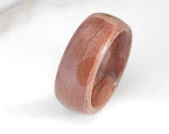 Handmade Walnut Wood Ring For Men, Personalized Bentwood Wedding Band, Minimalist Bronze Ring, Custom Nature-Inspired Jewelry