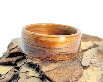Handmade Rosewood Veneer Wedding Ring, Custom Wooden Band, Eco-Friendly, Water-Resistant, Minimalist Engagement Ring, Personalized Wood Ring