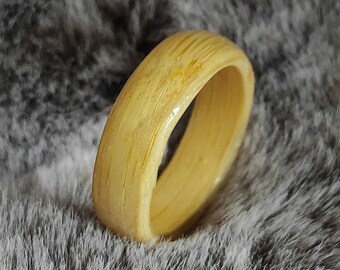 Bamboo Wooden Wedding Band - Custom Engraved Personalized Eco-Friendly Ring, Handmade Wood Engagement Ring for Men and Women
