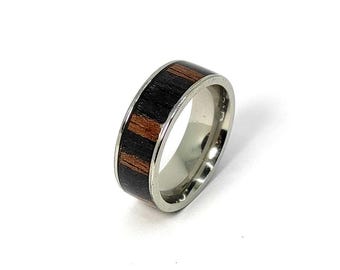 Men's Ebony and Metal Ring - Mens Ring - Stylish Men's Accessory - Perfect Gift for Him - Ebony and Metal Ring