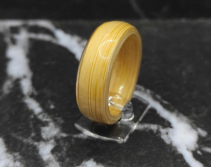 Featured listing image: Handmade Bamboo wood Ring - Unique Men's Wooden Ring - Natural Wood Band - Eco-Friendly Statement Ring - Bamboo Veneer Accessory