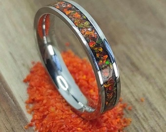 Red Fire Opal Ring - Woman jewelry - ring - ring for woman - birthday gift - handmade - Red Fire - Opal Ring - ring for her - Handmade ring
