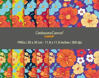 Flowers, floral pattern, digital seamless pattern, background, printable digital pattern for wallpaper, fabric, paper, napkin etc.