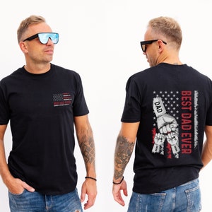 Best Dad Ever Tshirt, American Dad Tshirt, Personalized Tshirt, Fathers Day Tshirt, Fist Bump Tshirt, American Flag Tshirt