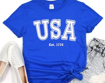 4th of July Tshirt, USA shirt, Patriotic shirt, Red White and Blue tshirt, Fourth of July Tshirt for women, 4th of july kid