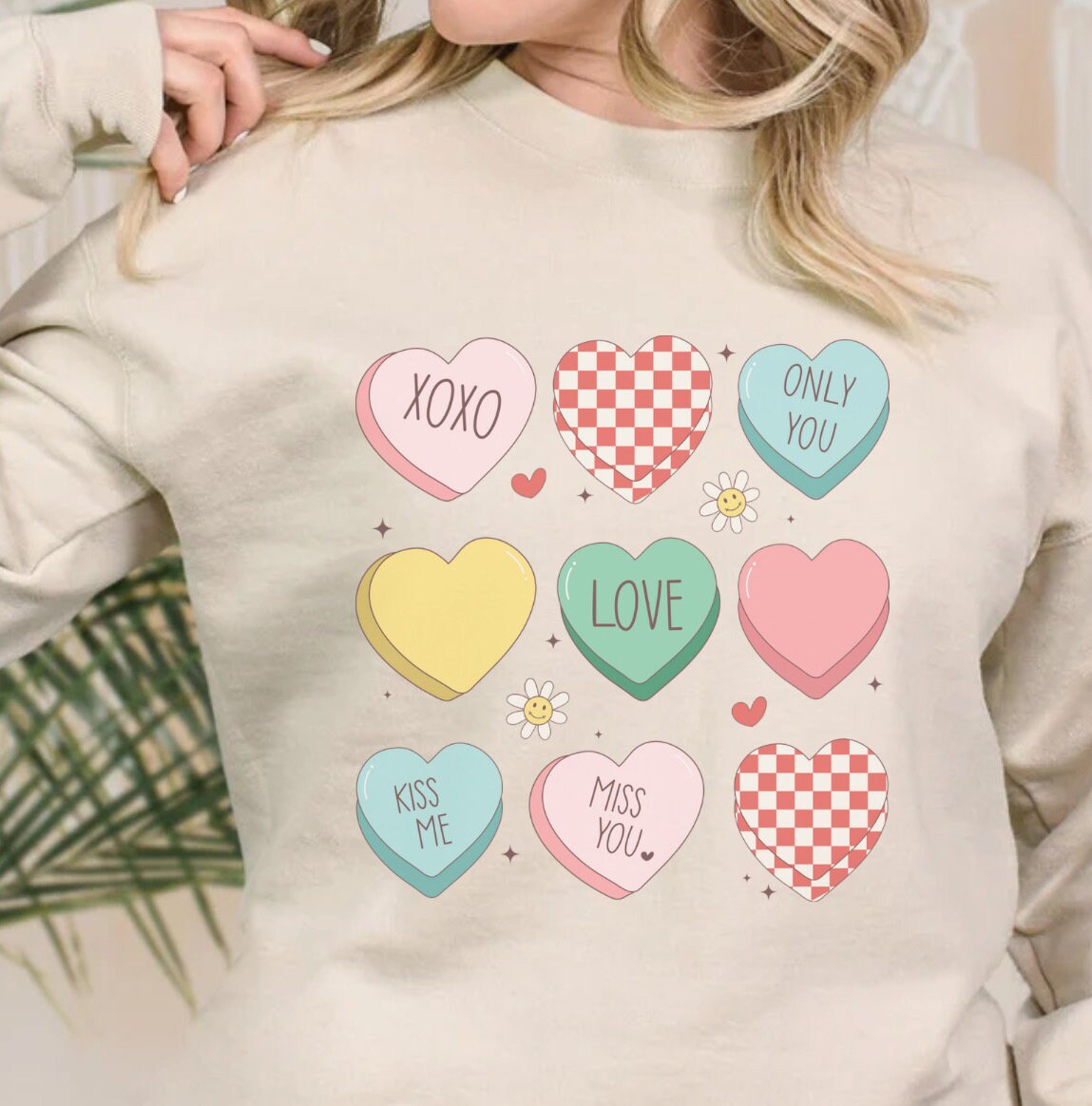 Camisa Candy Hearts Valentines, sudadera con mensaje de corazón ...