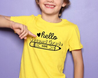 Back to School Tshirt, Personalized back to school shirt, Hello School, Personalized kid shirt, first day of school shirt, Custom school tee