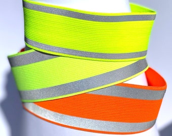 Warning collar custom made dog collar reflective stretch fluorescent colors visibility light collar