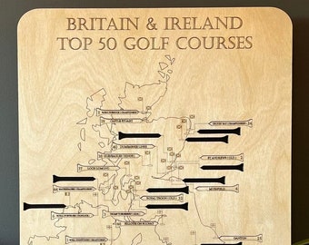 Golf Course Tracking Board for Top 50 in Britain & Ireland