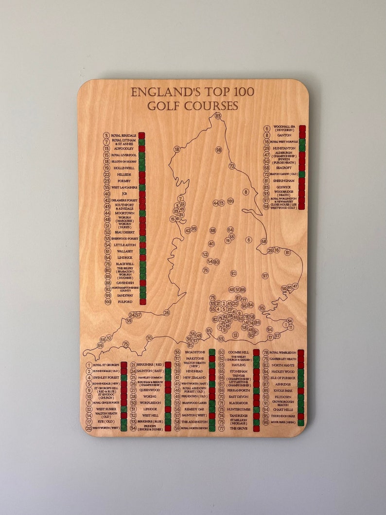 Top 100 England Golf Course Bucket List Tracker Great Gift Etsy Ireland