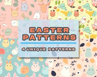 EASTER BUNNY, Easter Craft Paper for Easter Background Digital, Printable Digital Paper, Backgrounds, Easter Seamless Pattern,