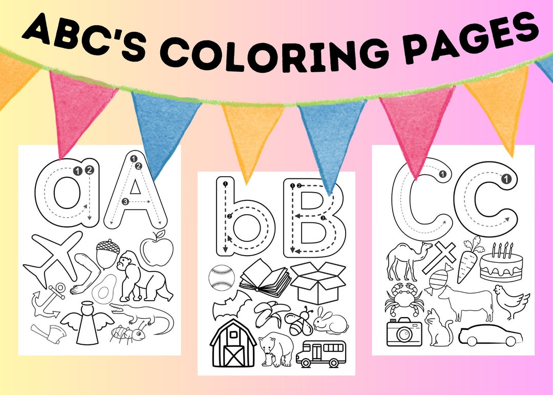 ABC Coloring Pages - Etsy