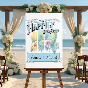 Wedding Welcome Sign, Personalized Sign, Happily Ever After Sign, Satin Wall Art, Wedding Sign, Personalized Wedding gift
