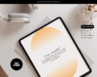Weekly / Daily Digital Planner PORTRAIT | Undated Daily Digital planner Weekly digital planner Journal for Goodnotes, iPad Planner