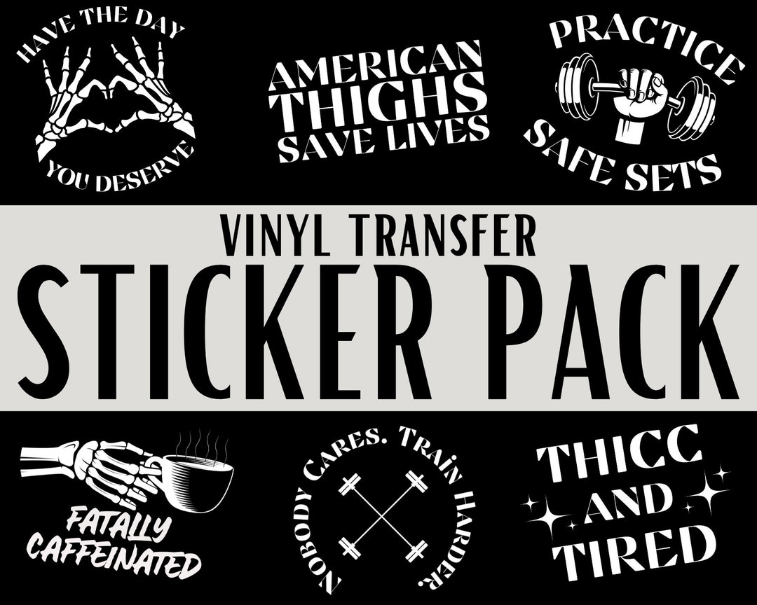 Sticker Pack bundle of 5 Vinyl Transfer Stickers Etsy